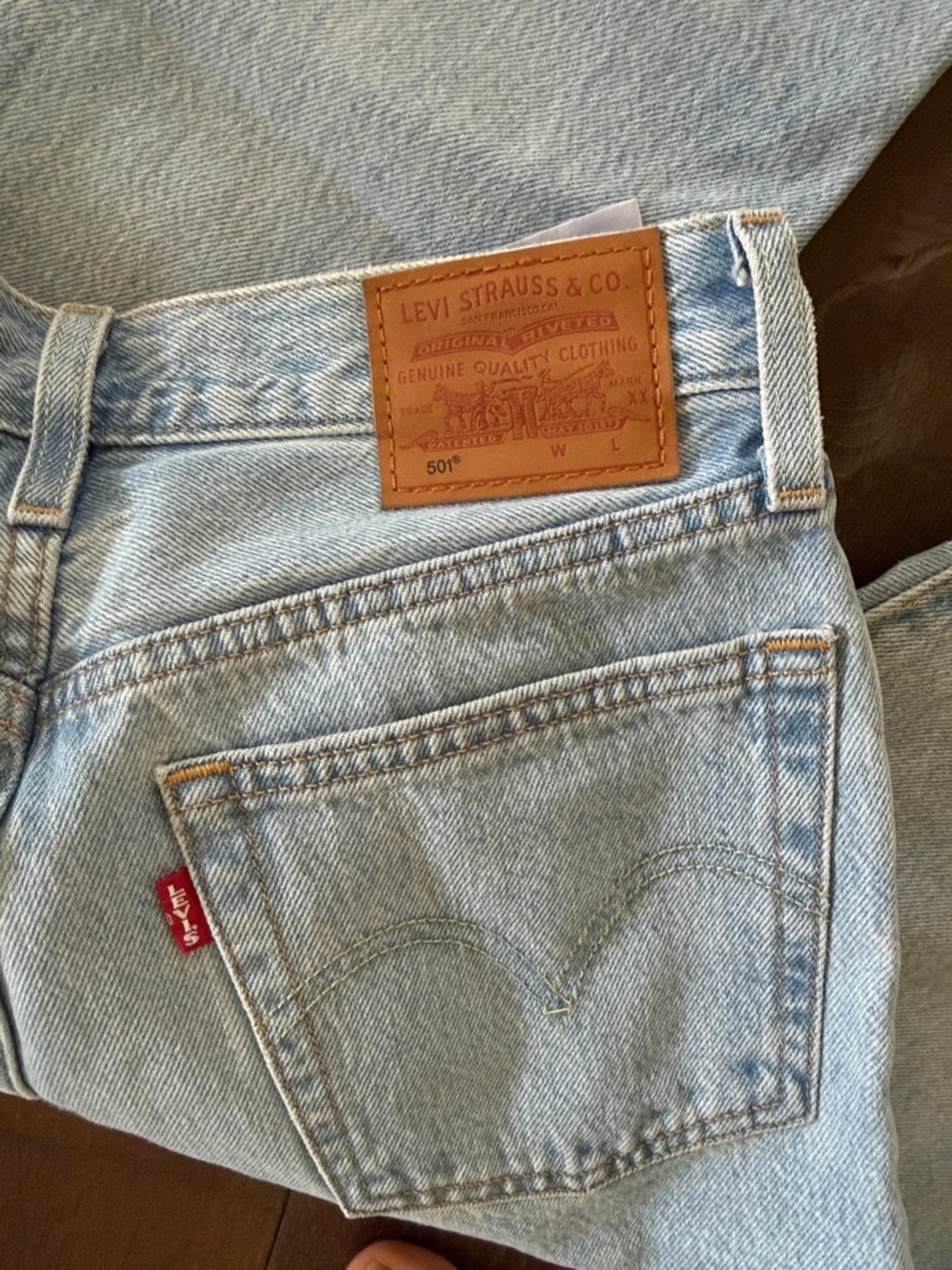 Levi's Light Blue Women's Straight-Leg 501 Jeans - Picture 3 of 4